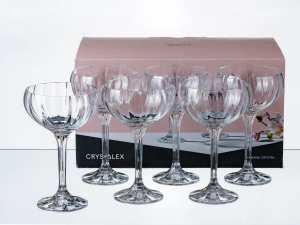 НАБОР БОКАЛОВ ДЛЯ ШАМПАНСКОГО стеклянных "Magnolia optic" 6 шт. 190 мл  Crystalex 106517