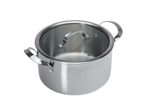 КАСТРЮЛЯ из нержавеющей стали 4,7 л/22 см со стеклянной крышкой  Fresca 107404 