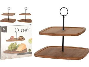 ГОРКА бамбуковая 2-х ярусная 25*25*23,5 см   106327 