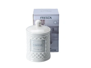 БАНКА ДЛЯ СЫПУЧИХ ПРОДУКТОВ керамическая "Coffee" 650 мл/10*16 см   108357 