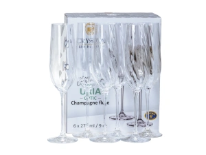 НАБОР БОКАЛОВ ДЛЯ ШАМПАНСКОГО стеклянных "Uria Optic" 6 шт. 270 мл   109467