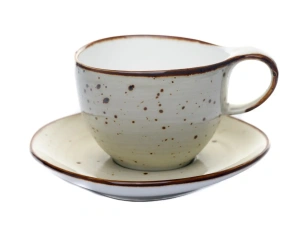 ЧАШКА С БЛЮДЦЕМ фарфоровые "Хорека Графит" 250 мл/12,3*9,4*7 см  Elrington 106499 