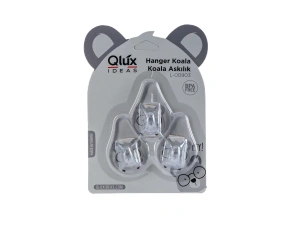 НАБОР КРЮЧКОВ пластмассовых "Koala" 3 шт. 5*7 см на скотче  Qluxplastic 108287 