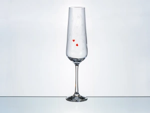 НАБОР БОКАЛОВ ДЛЯ ШАМПАНСКОГО стеклянных "Sparkly Love" 2 шт. 200 мл  Crystalex 103208