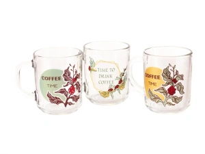КРУЖКА стеклянная "Green Tea. Кофе тайм" 200 мл/9 см  ОСЗ 104097 