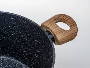 КАСТРЮЛЯ алюминиевая с антипригарным мраморным покрытием "Black Granite" с крышкой 24 см/3,8 л  Fresca 103498