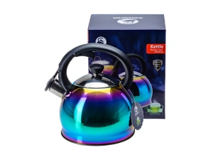 ЧАЙНИК со свистком 2 л из нержавеющей стали с пластмассовой ручкой   108592