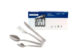 НАБОР СТОЛОВЫХ ПРИБОРОВ металлических "Buzios" 24 пр.: 12 ложек 19/13 см, 6 вилок 19 см, 6 ножей 20,5 см  Tramontina 105611 