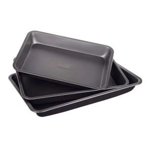 НАБОР ПРОТИВНЕЙ ДЛЯ ЗАПЕКАНИЯ металлических антипригарных 3 шт. 34,5*24,5/31,5*21,5/28,5*19,5 см  Banquet 76948 